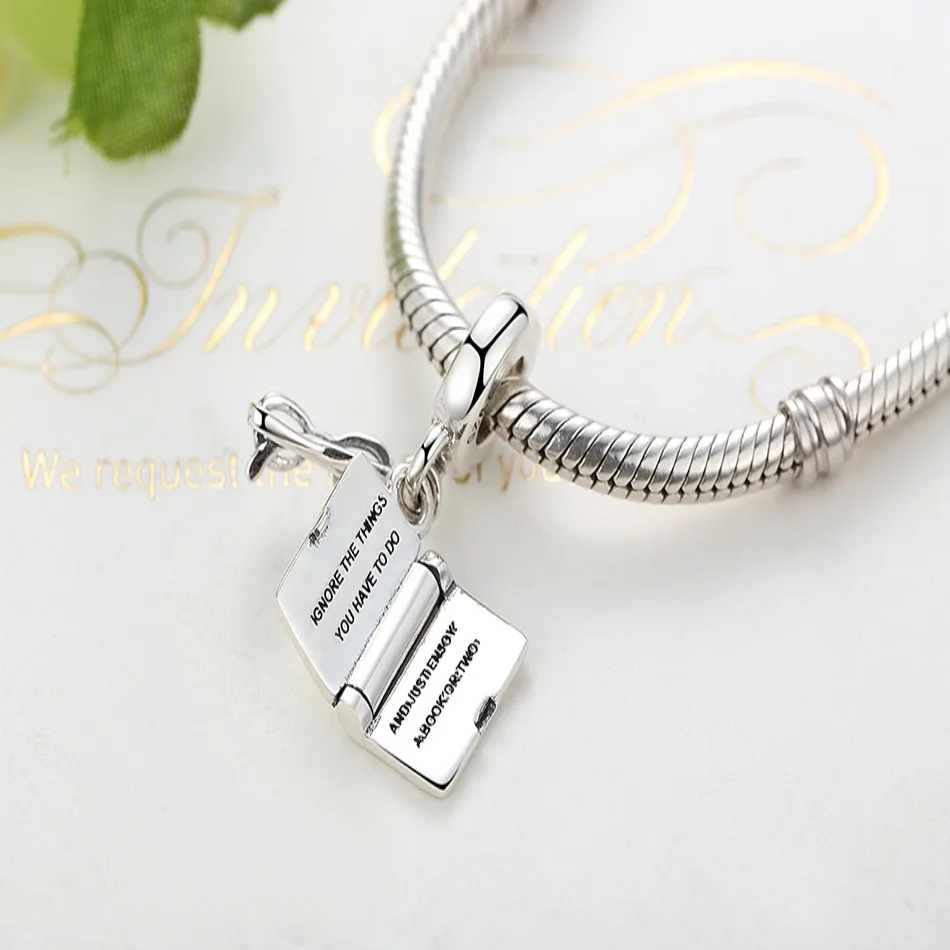 Подлинные серебряные бусины 925 пробы с надписью I Love для чтения очки