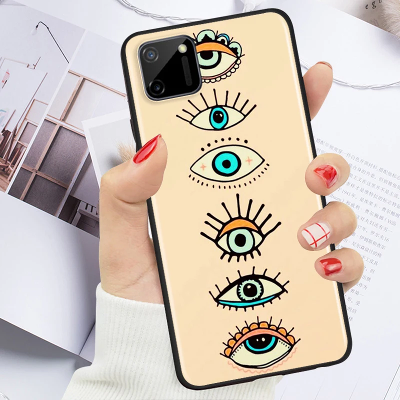 

Evil Eye Fashion for OPPO Realme V15 X5 X3 X50 X7 X2 C17 C11 C3 C2 7 7i 6 6S 6i 5 3 2 Pro Soft Black Phone Case