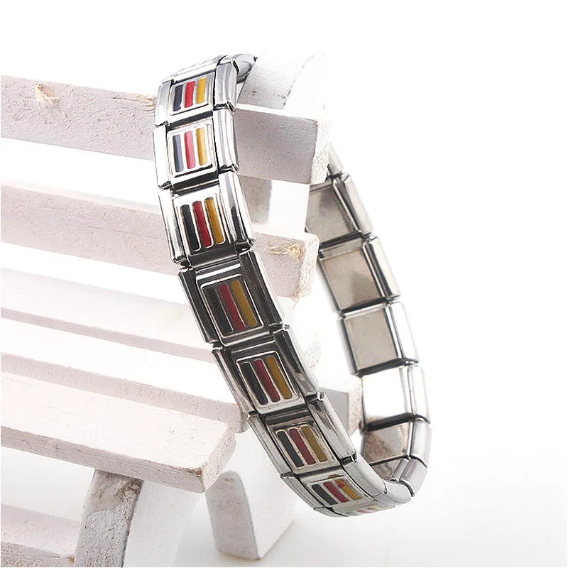 Jewelry German Flag Elasticity Elastic Energy Movement Magnetic Germanium Italian Charm Bracelet Fashion Stainless Steel ST11 | Украшения и