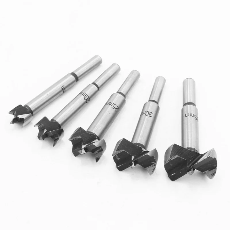 

Center Forstner Drill Bit Set Round Shank Hinge Hole Saw Cutter Cemented Carbide Drill Bit 15-35mm Wood Flat Drilling Bits