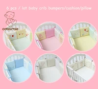 6 pieces infant crib bumper baby kids cotton cot nursery bedding for boy and girl room bed protector liner