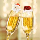 10 шт. рождественские украшения, открытки для рождественской чашки, Рождественское украшение для дома, стеклянный знак, аксессуары для новогодвечерние #