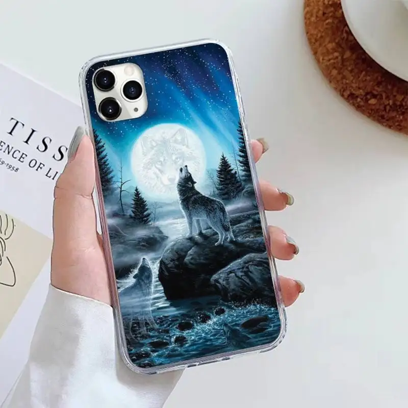 

Moon roaring wolf animal Phone Case For iphone 12 5 5s 5c se 6 6s 7 8 plus x xs xr 11 pro max
