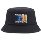 Забавная мультяшная Панама в стиле Харадзюку, Пляжная шапка Pew Madafakas, Уличная Повседневная рыболовная Кепка унисекс, солнцезащитные Панамы