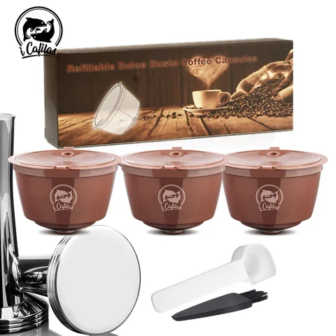 Icafilas многоразовая кофейная капсула Nescafe Dolce Gusto фильтры с сеткой Dolci Gusto Pod чашка для кофемашины инструмент для вскрытия