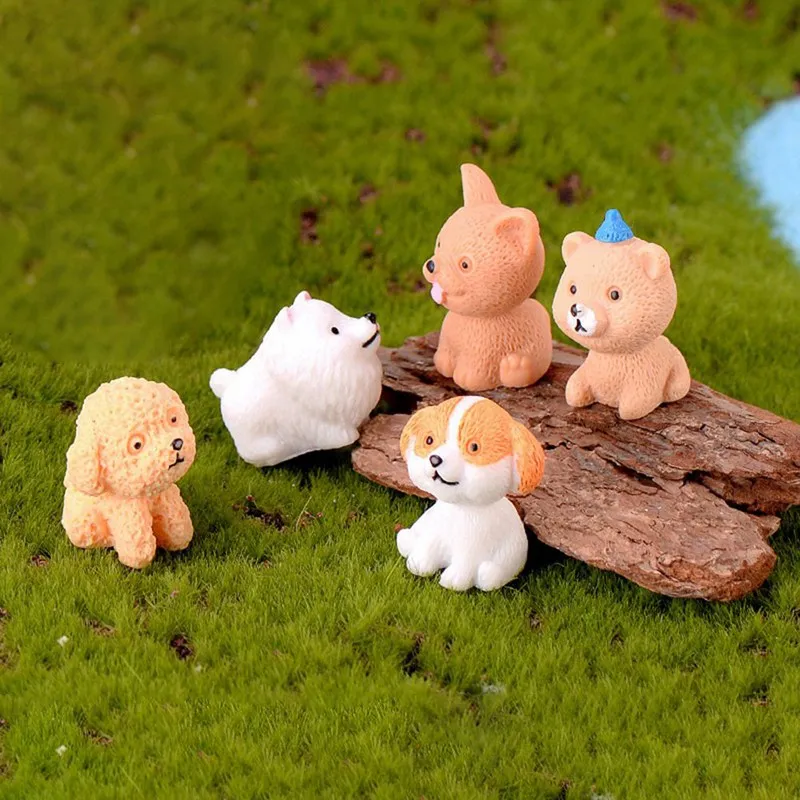 Мини милая собака миниатюрное украшение для торта полимерные поделки орнамент