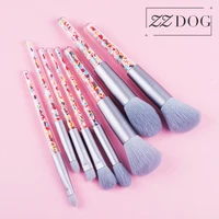 zzdog 58pcs mini makeup brushes soft eyeshadow powder blush eyebrow brush set candy theme small cosmetic compensation tools