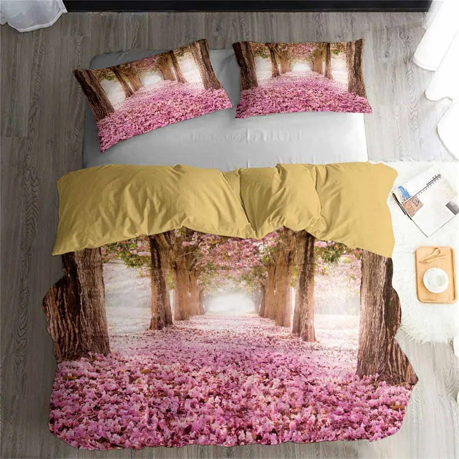 

3d-комплект постельного белья HELENGILI, пододеяльник с принтом леса и мечты, комплект Реалистичного постельного белья с наволочкой, размеры 2-02