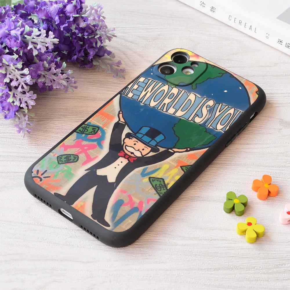 

For iPhone Monopoly Man The World Is Yours Print Soft Matt Apple Case