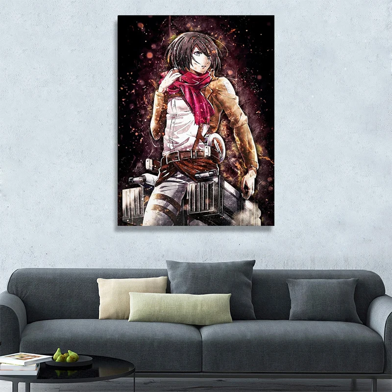 

Wall Art Attack on Titan Pictures HD Prints Mikasa Ackerman Poster Home Decor Canvas Paintings Modular Framework For Living Room