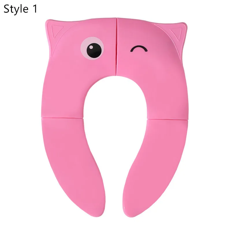 style 1 pink owl Портативный детский дорожный горшок для сиденья детский складной Туалет обучающее сиденье Чехол для малыша моча помощник Подушка Детский горшок местный - Цвет: style 1 pink owl