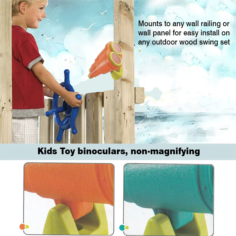 

Kids Binoculars Large Binoculars Non-Magnifying Plastic Toy Swing Set Accessory for Backyard Wooden Swing Set