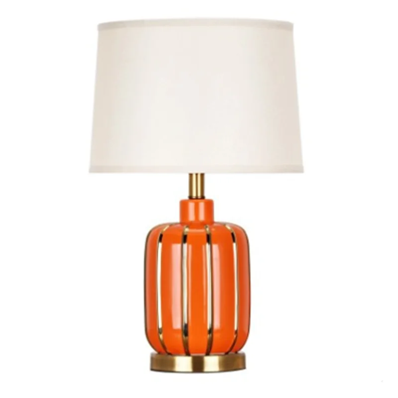 Оранжевый керамический Настольный светильник в американском стиле прикроватная