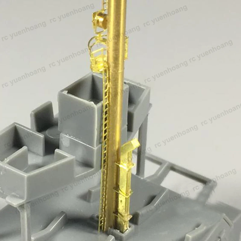 

1set CYG012 1:350 Metal Mast Flagpole Ship Clock Rod 1/350 Scale Bismarck Mast Upgrade Kit for Model Boat DIY Assembly Copper