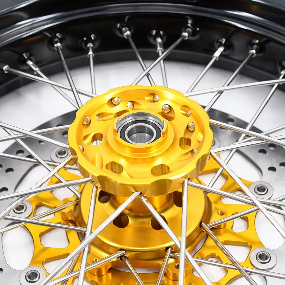 KKE 3 5 & 0 полный набор колес супермото для SUZUKI DRZ400 DRZ400E DRZ400S мотард шины Золотая