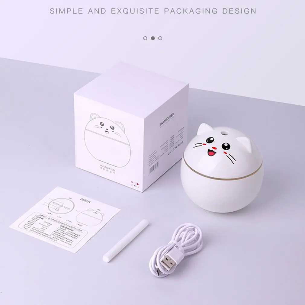 

Ultrasonic Atomizing Humidifier Portable USB Home Office Moisturizing Mute Large Spray Lucky Cat Humidifier