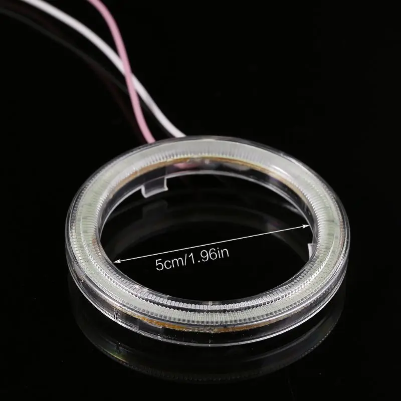 

28GC 2 Pcs DC 12V COB Angel Eyes Halo Car LED Ring Light Headlight DRL Blue 70mm