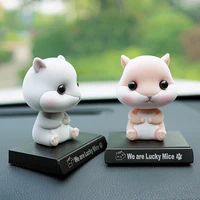 flocking hamster shake head mouse doll car accessories mobile phone bracket phone support decoration furniture table decoration