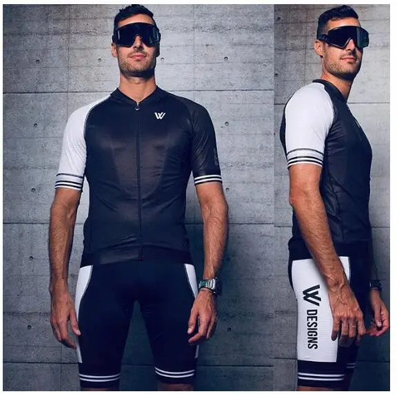 Триатлон мужской с коротким рукавом велосипедный Трикотажный костюм