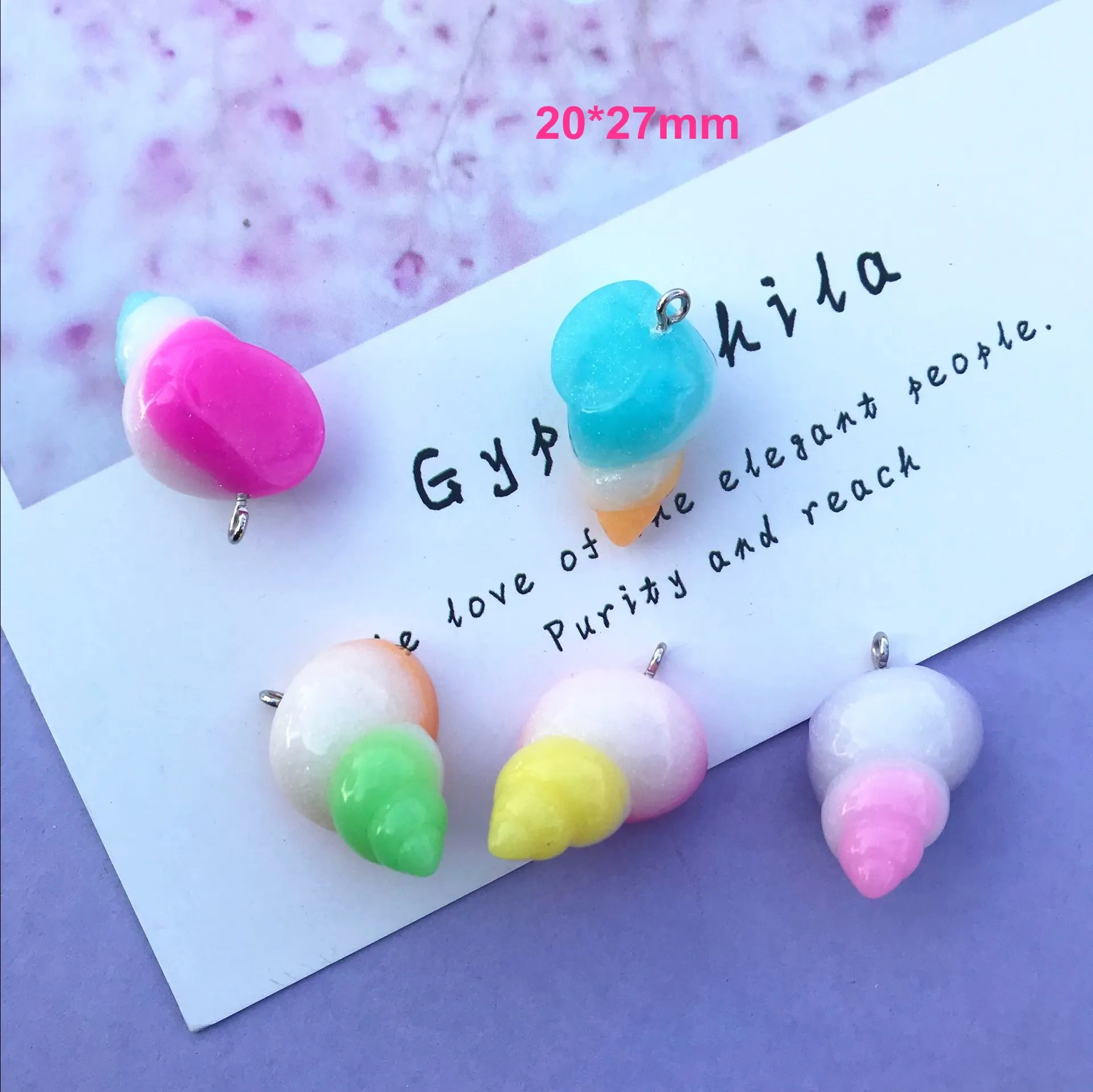 ZALEBABA 3D Подвески из полимерного радужного раковины очень милые брелоки подвески