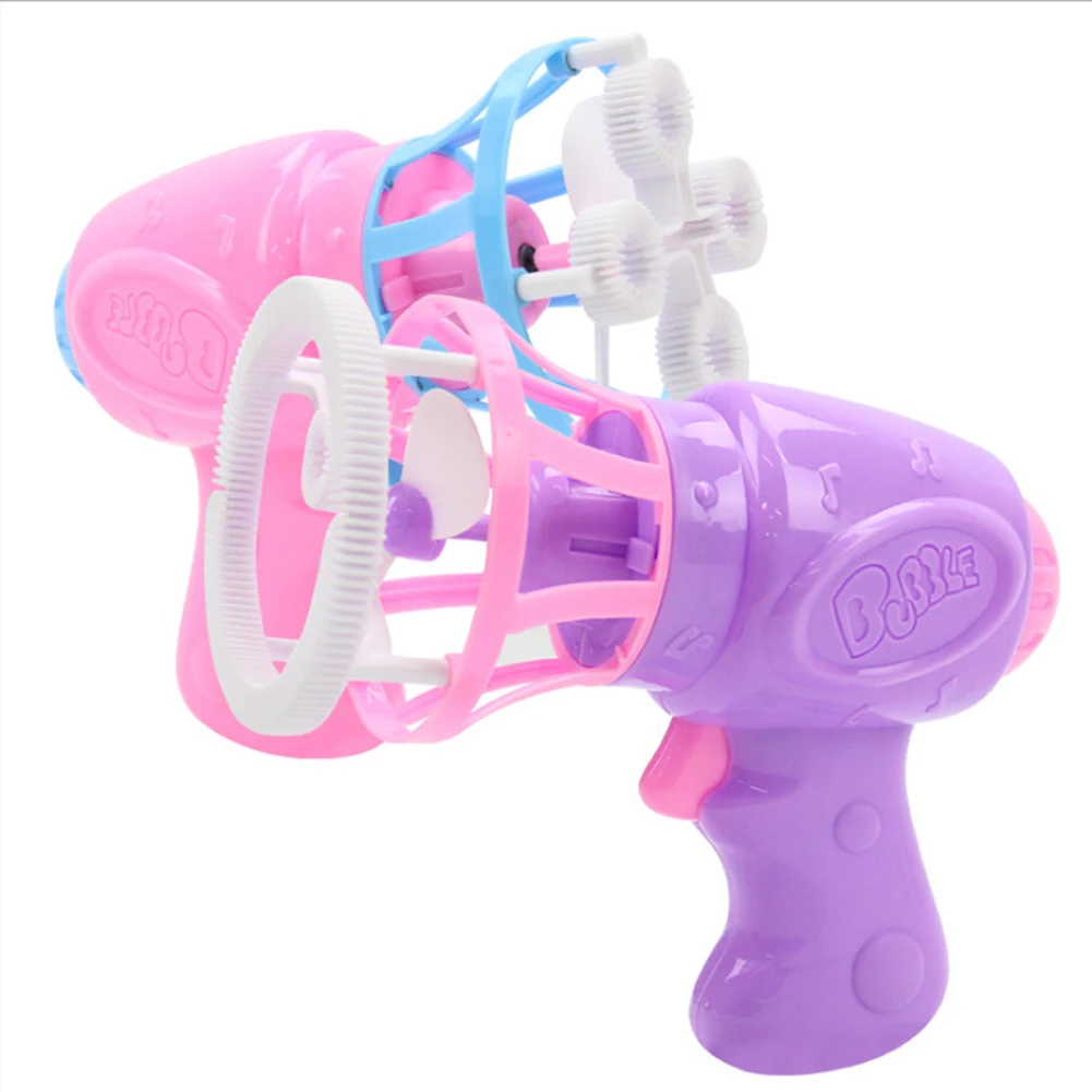 

Summer Funny Magic Bubble Blower Machine Electric Automatic Bubble Maker Gun with Mini Fan Kids Outdoor Toys Wedding Supplies