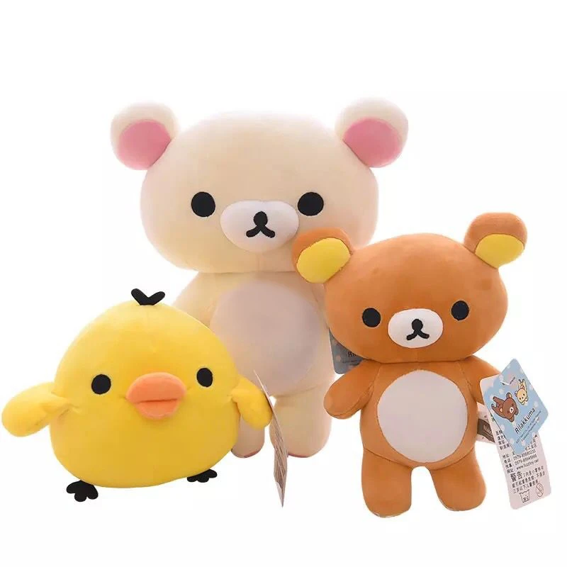20-80 см Большой размер Rilakkuma пара Плюшевая Кукла Мягкие игрушки Подушка Аниме Желтый курица мультфильм подарки в виде животного для девушки