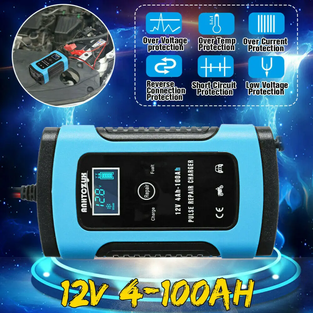 Автоматическая зарядка для автомобилей и мотоциклов Батарея Зарядное