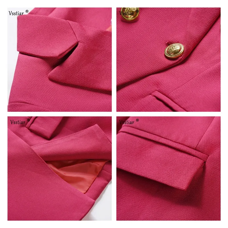 

Vsstiar Long Sleeve Casual Blazers Coats Women 2021 Autumn Fashion Pockets Ladies Office Work Blazer Business Notched Button Top