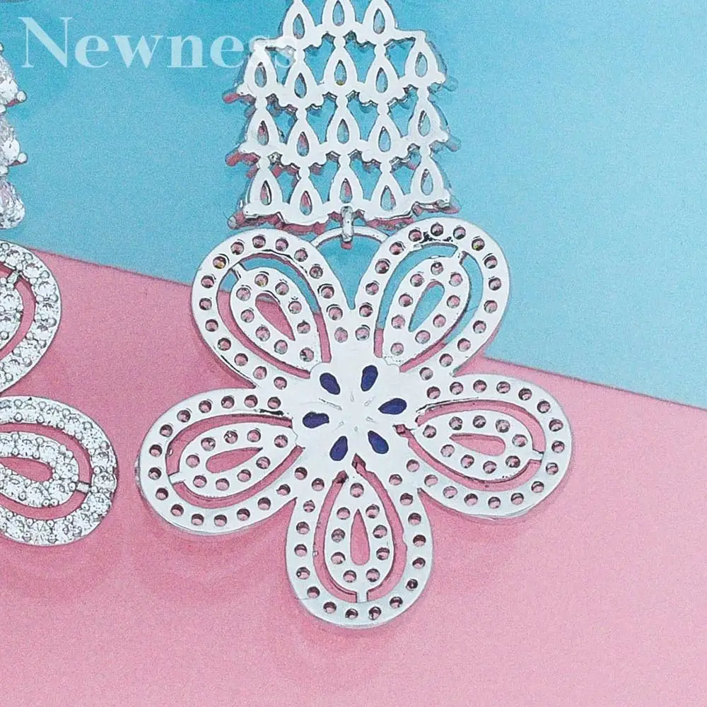 

Newness Brand New Fashion Popular Luxury Long Dangle Full Mirco Pave Cubic Zirconia Engagement Party Earring