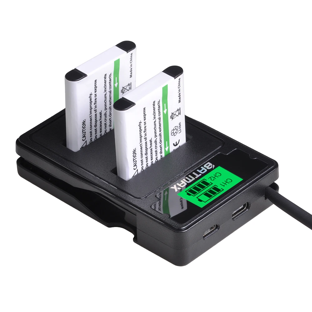 

Batmax Li-50B Li50B Battery +LCD Dual Charger with Type C Port for Olympus u6010 u6020 for Pentax XZ-1 SP-800UZ D-Li92 DLi92