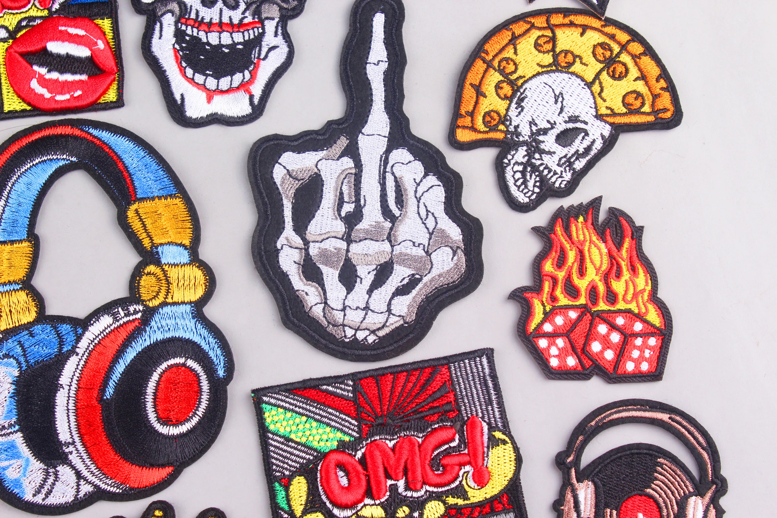 Железные наклейки для одежды нашивки аппликации глажки в стиле панк Череп рок