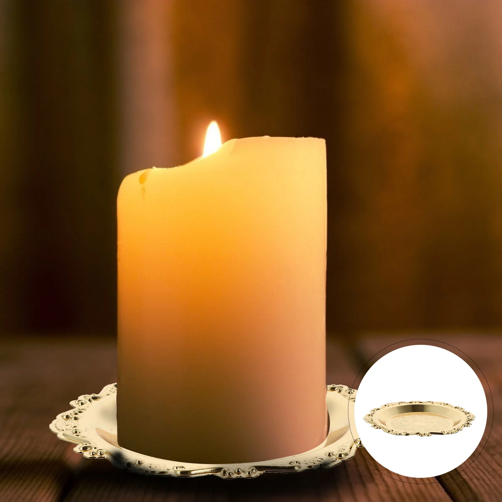 

Железный подсвечник в стиле ретро, декоративный Настольный поднос для свечей