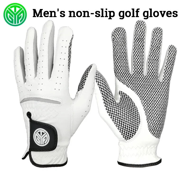 

Перчатки для гольфа мужские, дышащие из натуральной овечьей кожи, левая и правая стороны, С нескользящими гранулами, 1 шт.