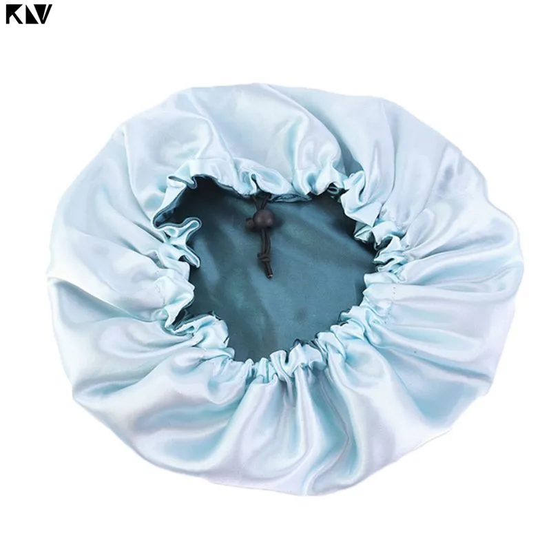 KLV/Для женщин атласная шапка для сна Кепки очень большая двуспальная Слои