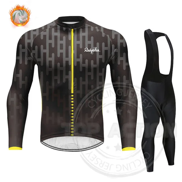 

Ralvpha Men Winter Fleece Cycling Jersey Set Mountian Bike Clothes Wear Ropa Ciclismo Racing Equipos Ciclismo Clothing Cycling