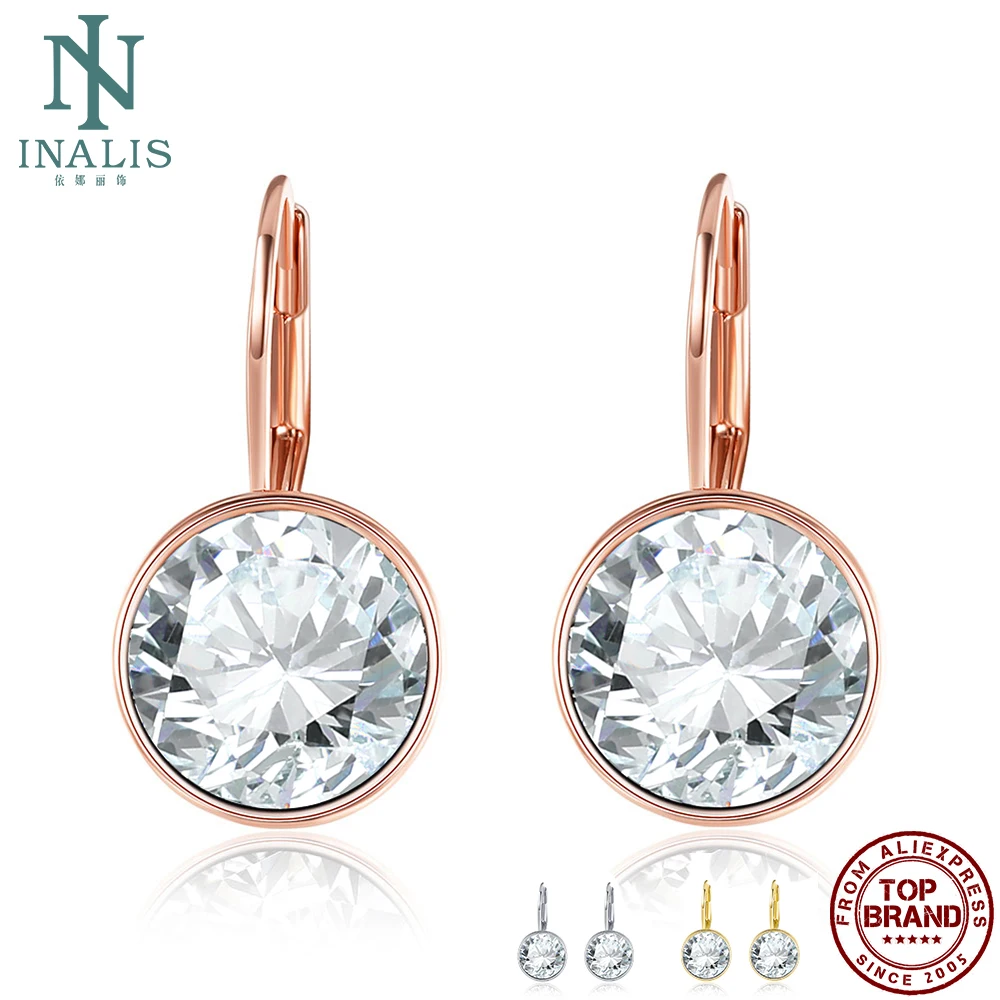 Женские круглые серьги с австрийским кристаллом 3 цвета|Серьги-гвоздики| |