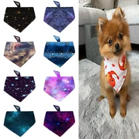 brand new beautiful starry sky print pet scarf cat and dog saliva towel bib triangle pet saliva scarf