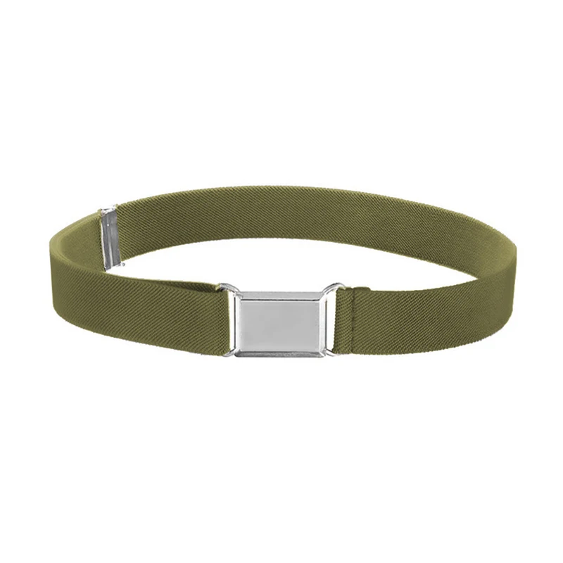 Регулируемый эластичный холщовый ремень для мальчиков и девочек однотонный в
