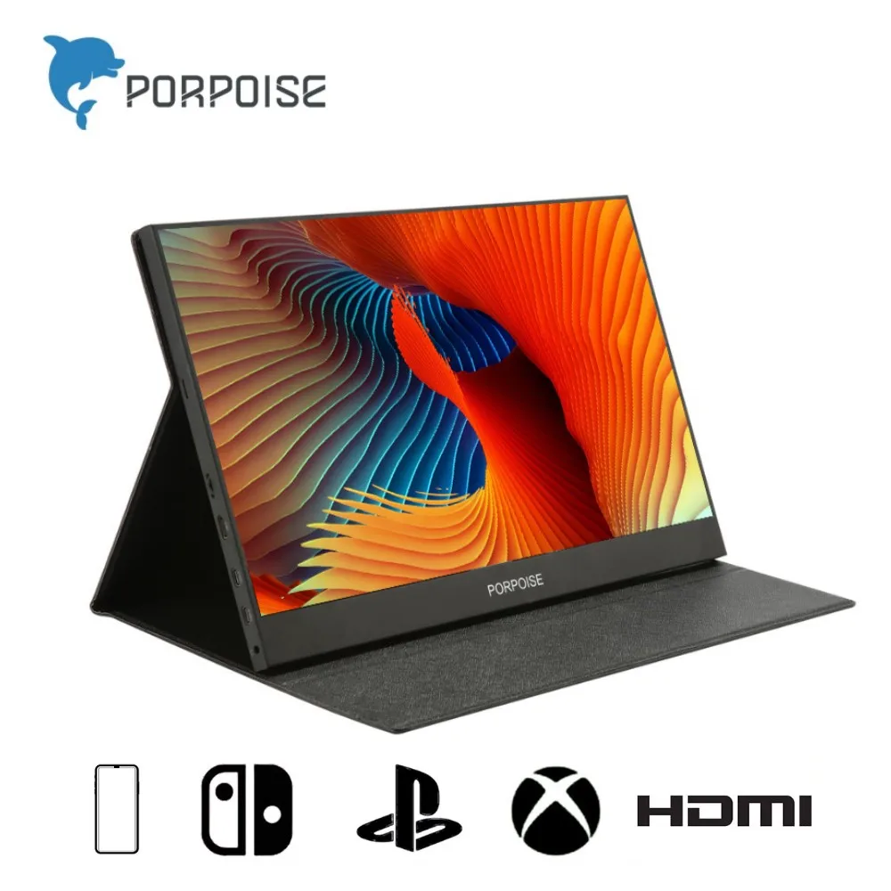 Портативный монитор PORPOISE HD IPS экран USB C HDMI компьютерное расширение переключатель
