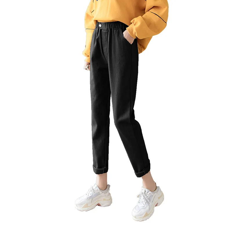 Брюки женские повседневные стирка свободные штаны карго для студенток