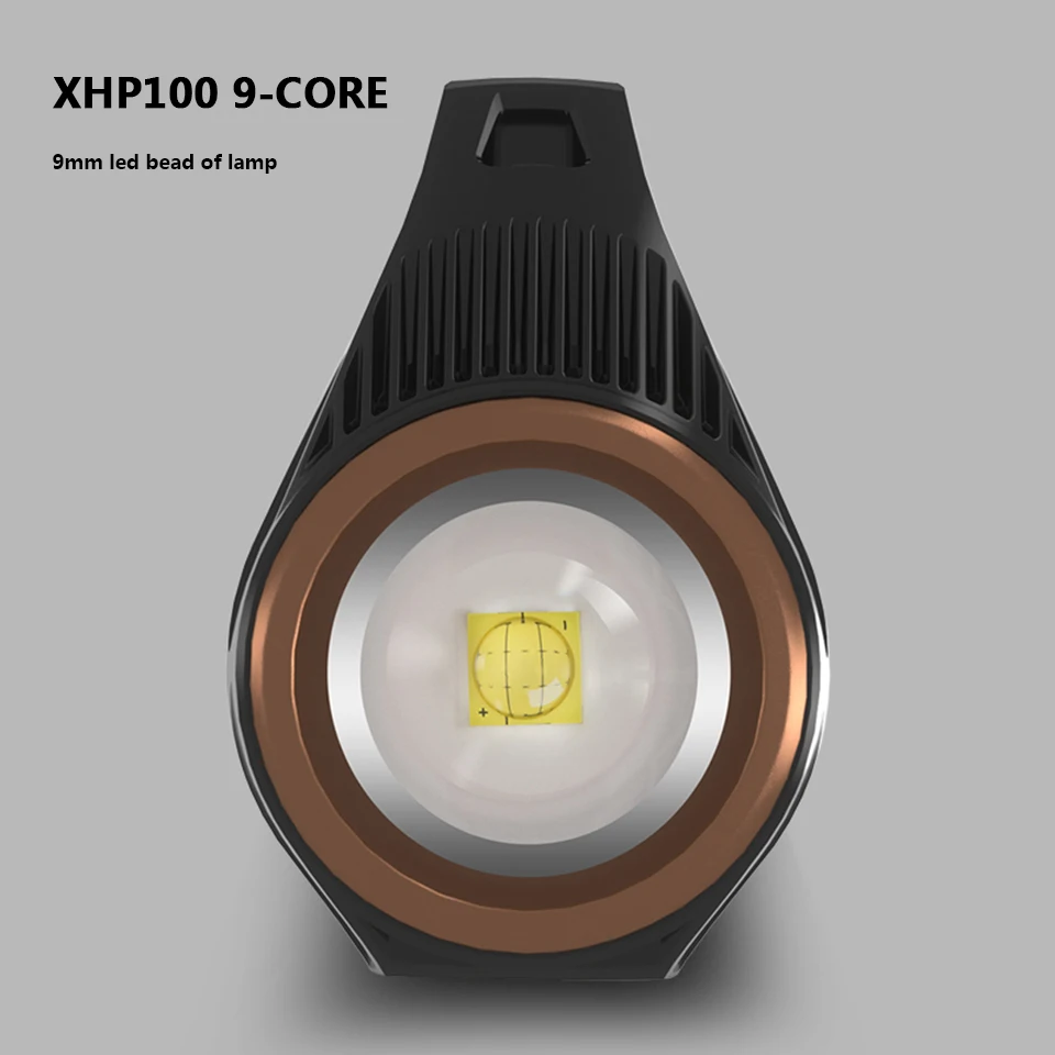저렴한 슈퍼 브라이트 XHP100 Led 충전식 손전등 줌이 가능한 더블 헤드 탐조등 핸드헬드 작업 조명 스포트라이트 플러들링