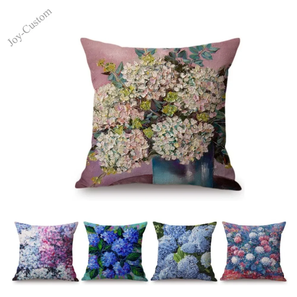 18 &quotГортензия цветок картина маслом розовый фиолетовый Весна цветочный