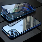 Магнитный металлический чехол для iphone 12 pro max, двухсторонний стеклянный чехол для iphone 12 Pro 12 mini, чехол для телефона, Роскошный чехол