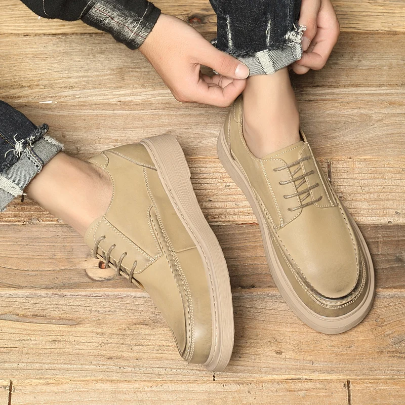 Мужские туфли из натуральной кожи модные оксфорды на шнуровке дизайнерские