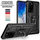 Funda для Samsung Galaxy S21 S20 FE Примечание 20 Ультра 10 9 8 S10 Lite S9 S8 плюс S21 + 5G Броня противоударной защитой автомобильный держатель кольцо чехол