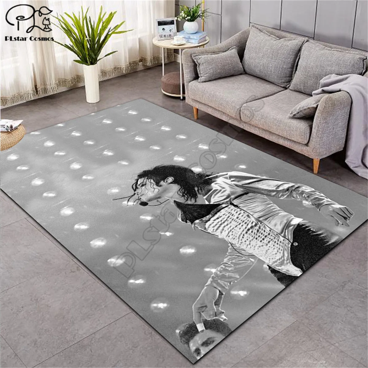 Sala de Jantar Sala de Estar Michael Jackson Padrão Quadrado Anti-skid Área Tapete 3d Antiderrapante Macio Quarto Estilo