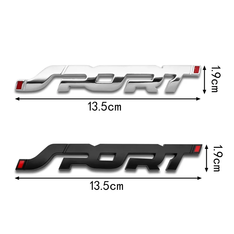 

3D Sport Chrome Emblem Car Badge Sticker Racing Front Door Side Logo Tail Trunk Sticker Automobiles Car Styling Accessories