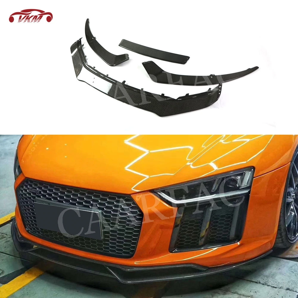 Передний бампер из углеродного волокна спойлер для Audi R8 Coupe 2015 2018 лопата