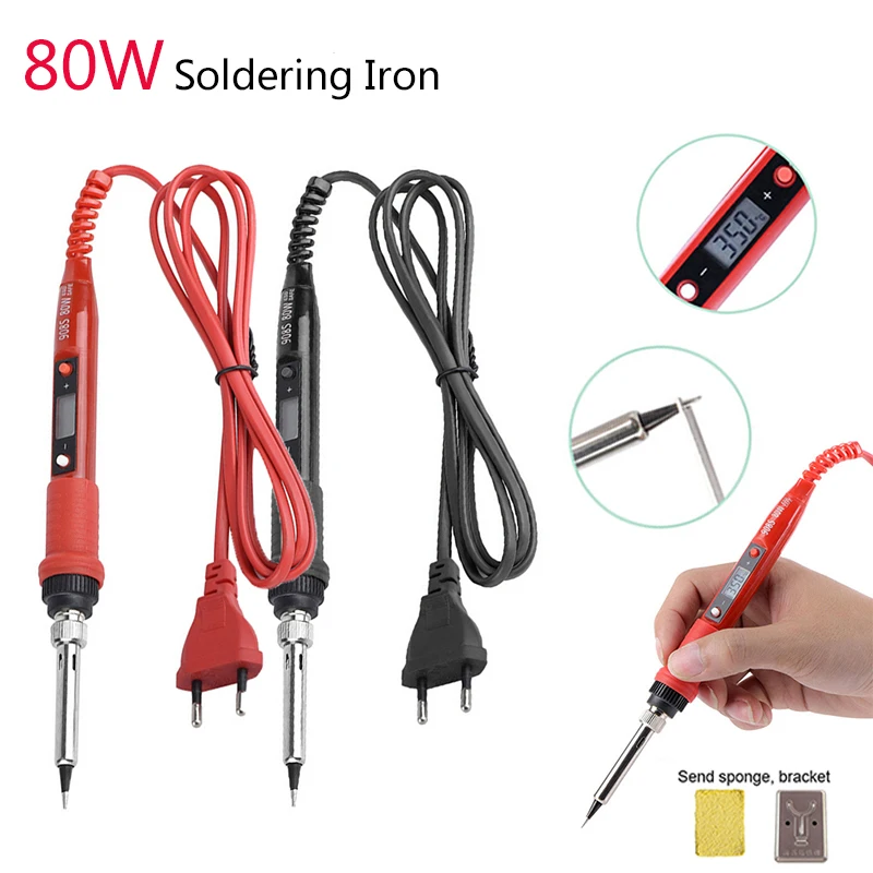 3 in 1 80W Electric Soldering Iron Adjustable Temperature DIY Carved Tools Hot Pencil EU Plug LCD Display Welding Repair | Инструменты