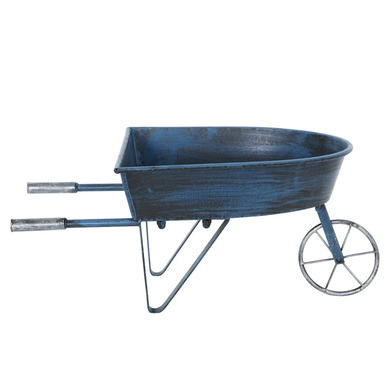 Железная тележка в американском стиле маленькая подставка для цветов дома патио